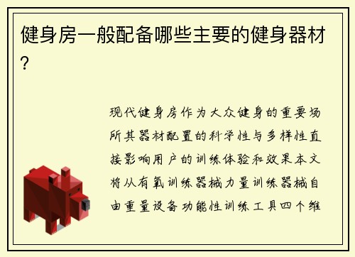 健身房一般配备哪些主要的健身器材？